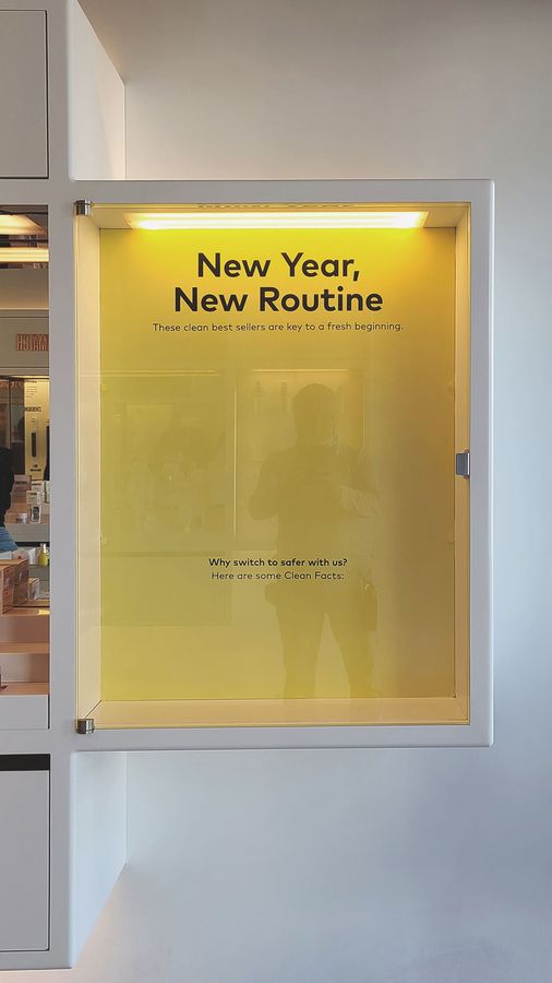beautycounter store opaque vinyl lettering