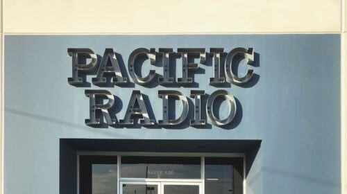 pacific radio building sign installation