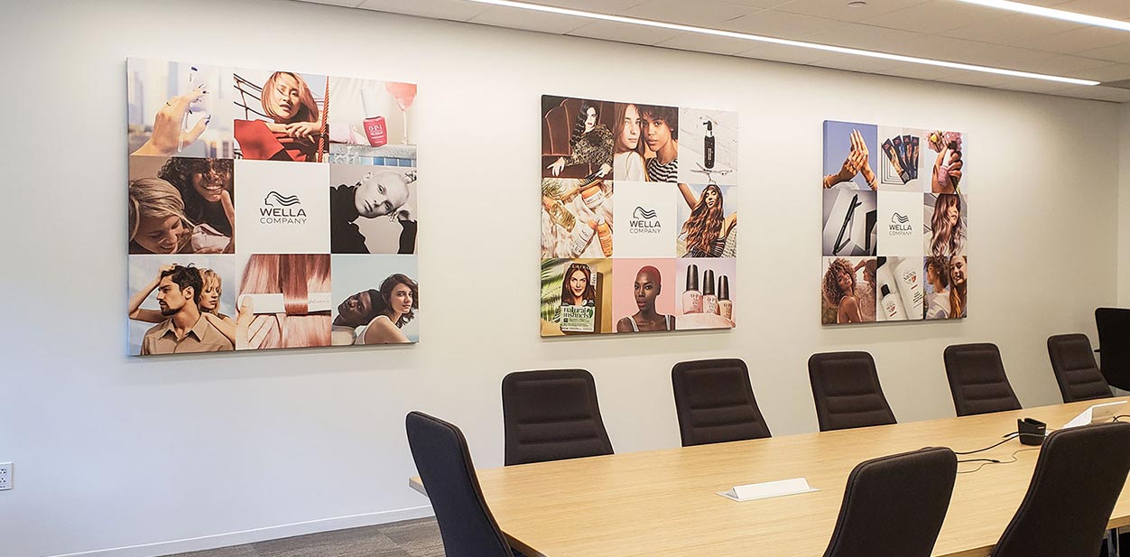 Wella company wall signage boards for conference room design