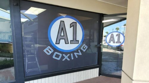 A1 boxing window decals
