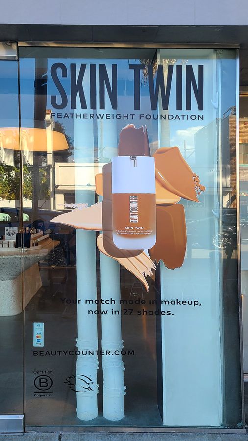 Beautycounter promotional store sign