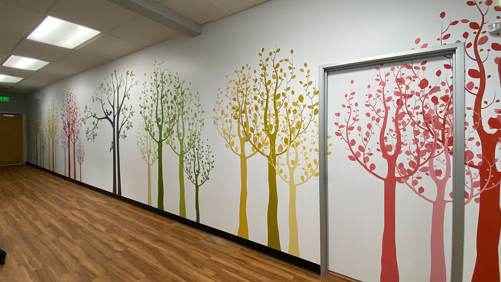 decorative wall decal with trees