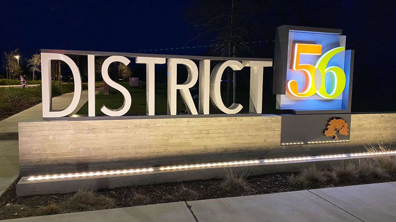 district56 illuminated monument sign