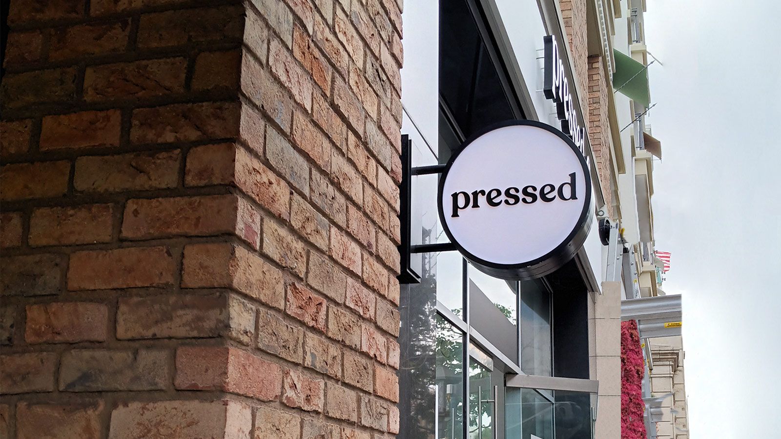 pressed juicery light box installation