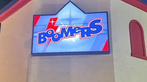 Boomers outdoor light box sign