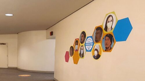 Custom-made lobby wall decal