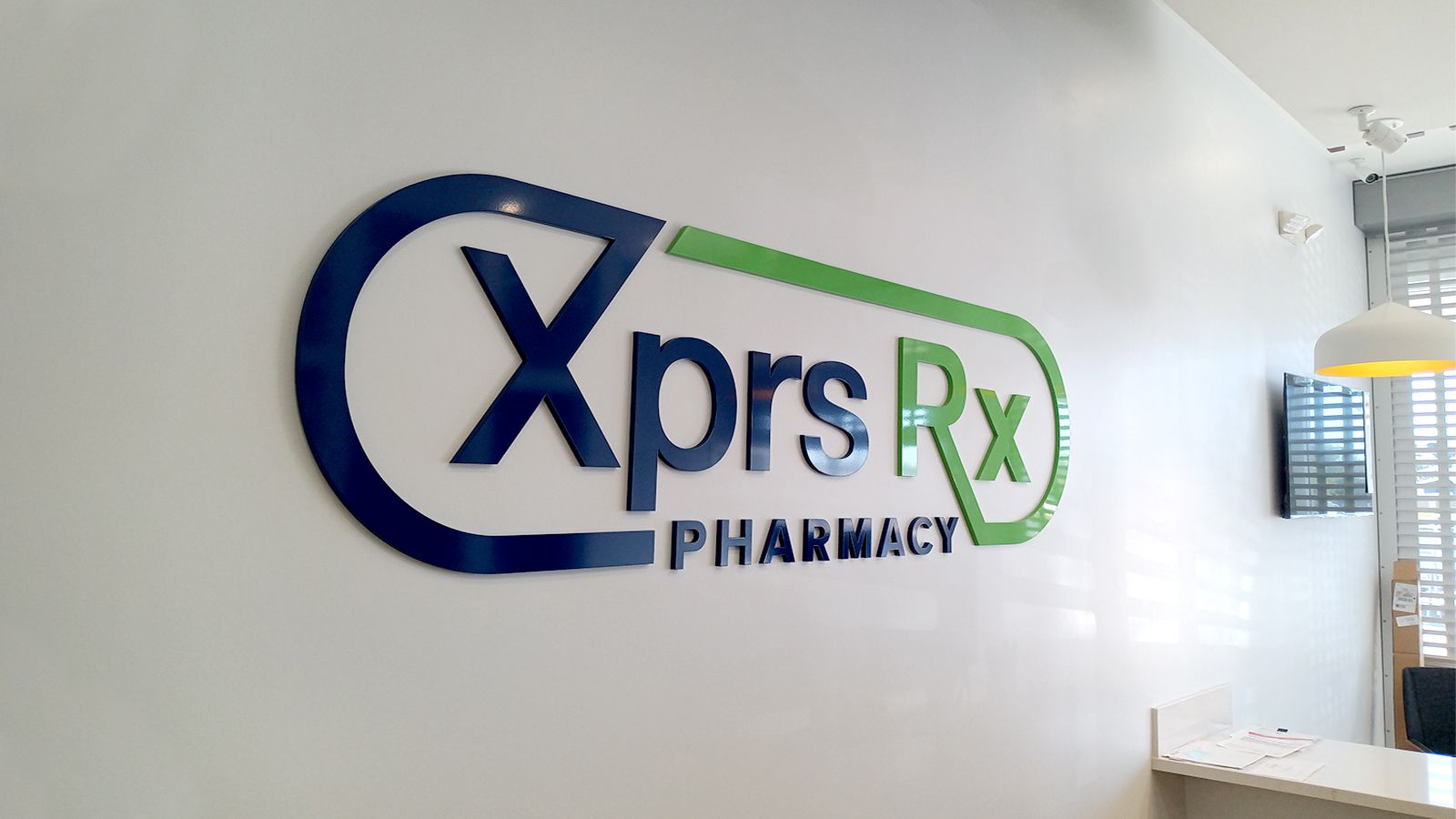 Xprs Rx Pharmacy office sign