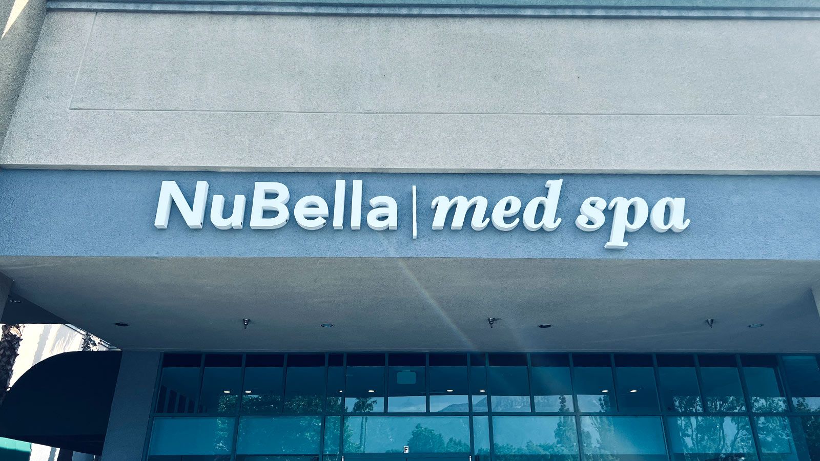 Nubella med spa building sign