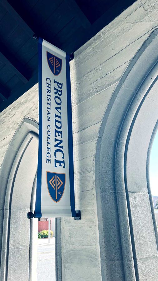 Providence Christian College vinyl banner