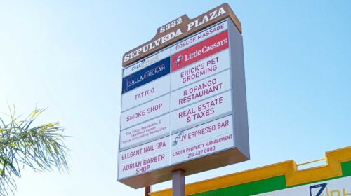 Sepulveda Plaza pylon sign