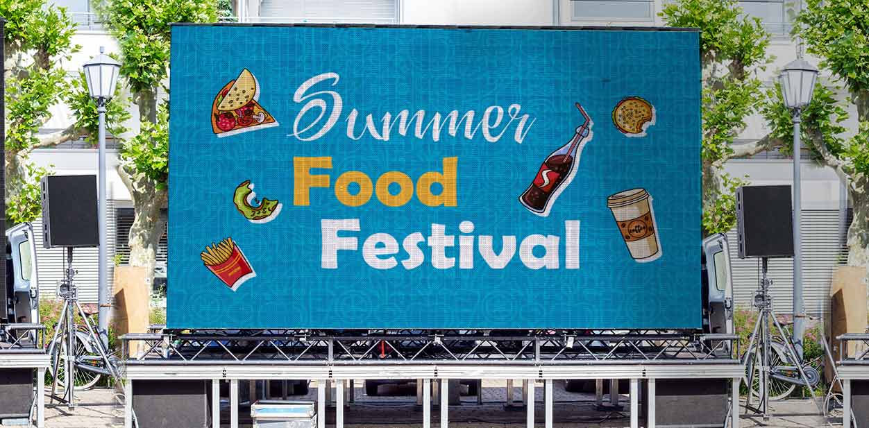 Summer food festival branding outdoor display