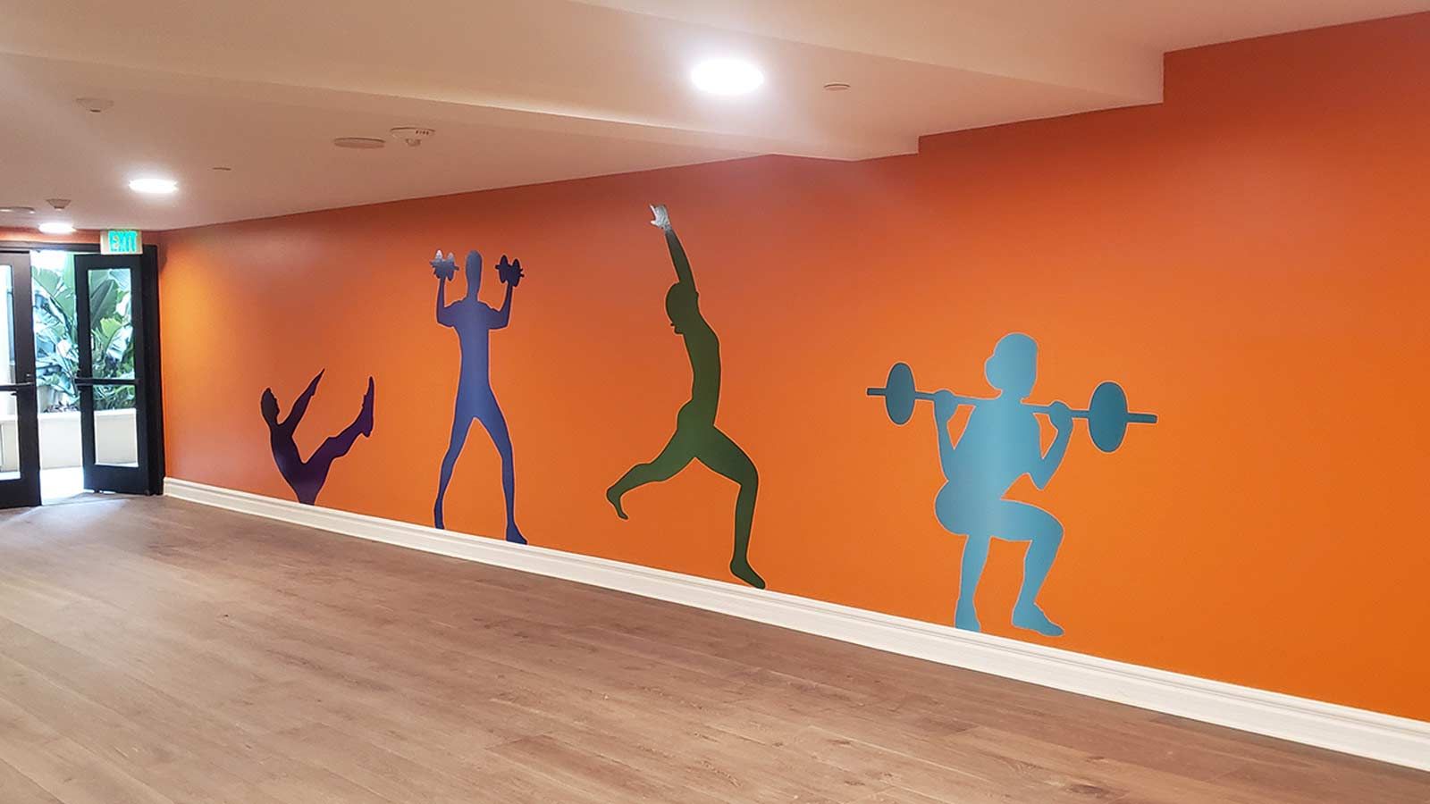gym interior decorative decals