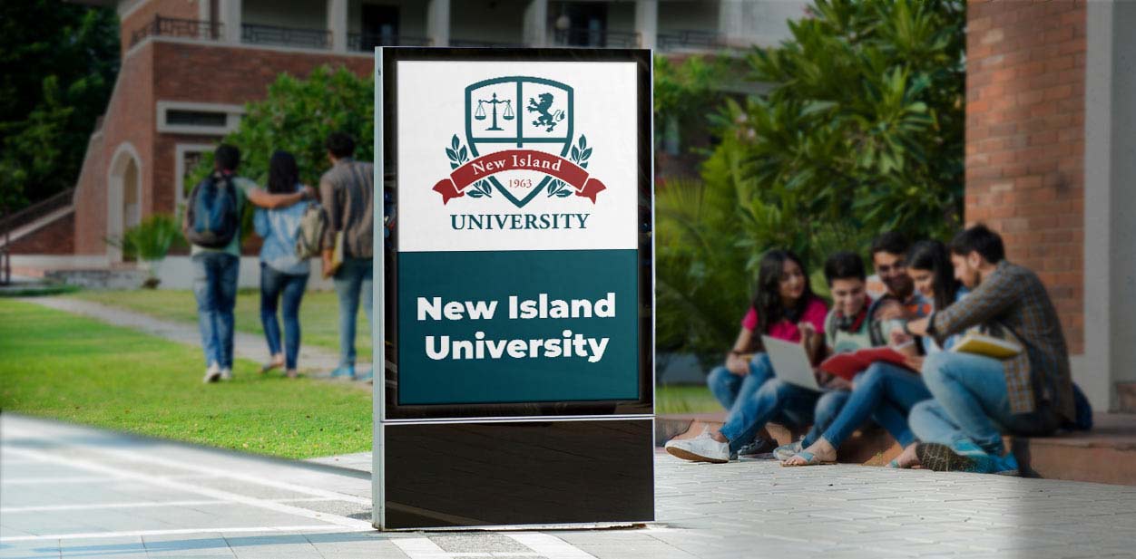 Illuminated campus branding solution placed in the schoolyard