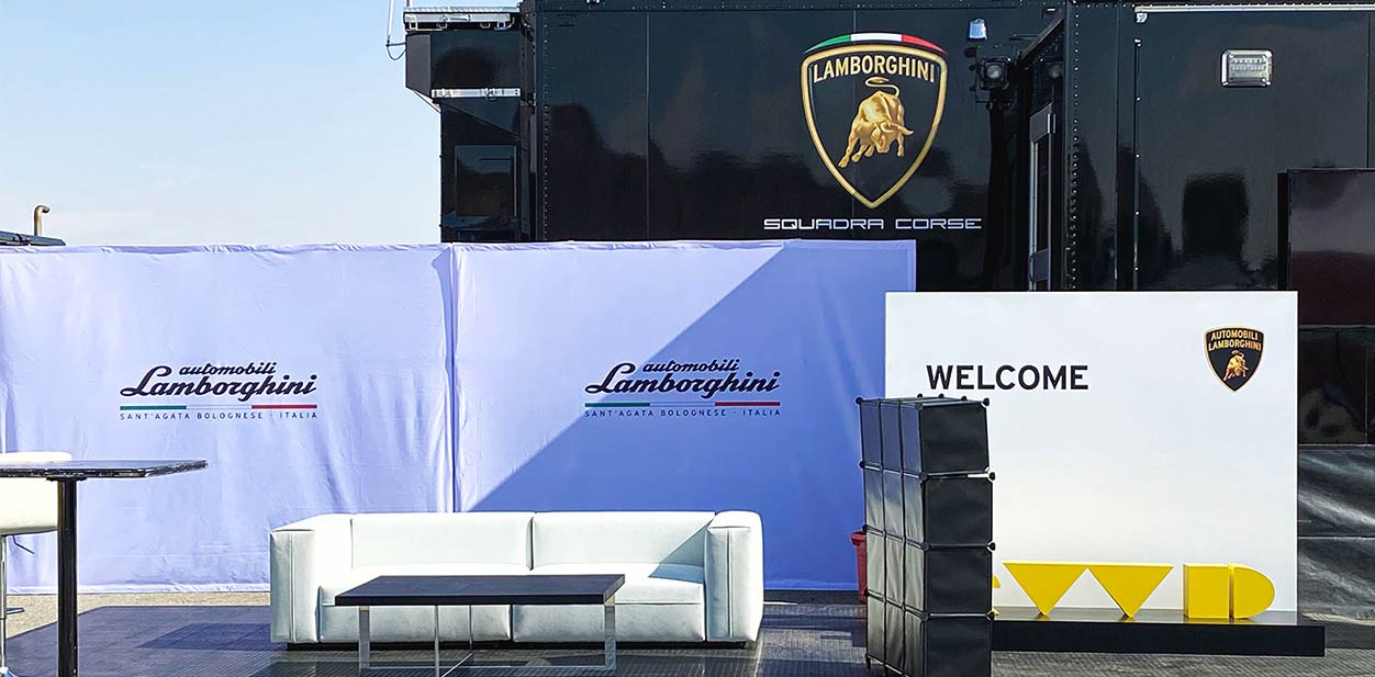 Logo branding for a Lamborghini outdoor event