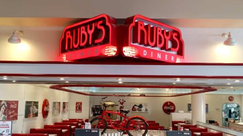 rubys diner double-sided LED display