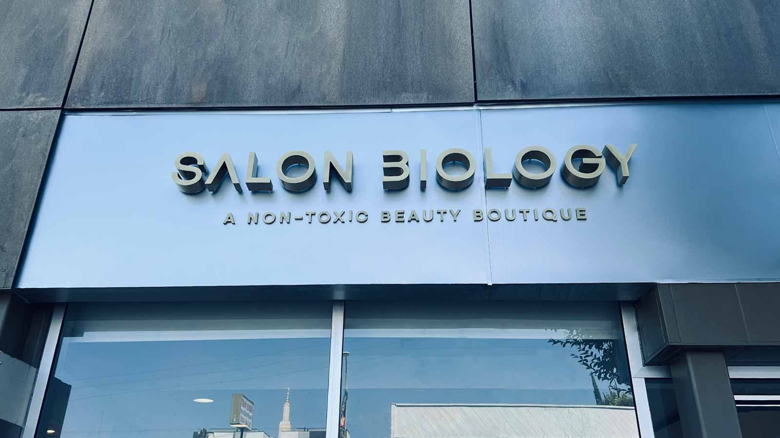 salom biology bold storefront sign