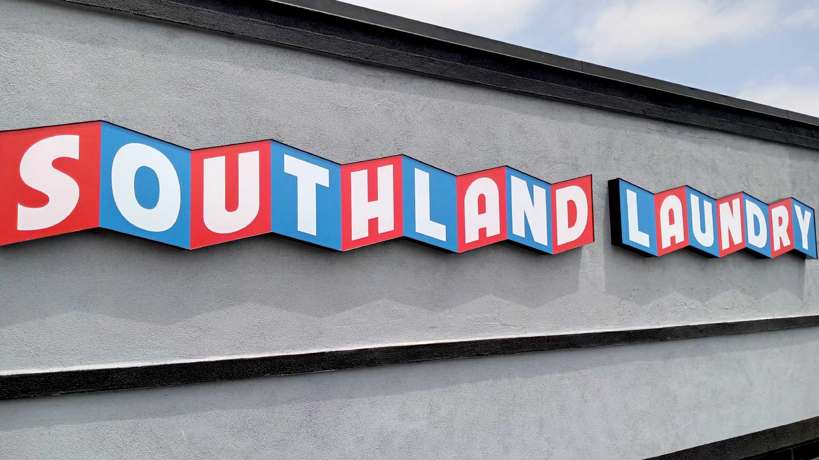 southland laundry building LED signage