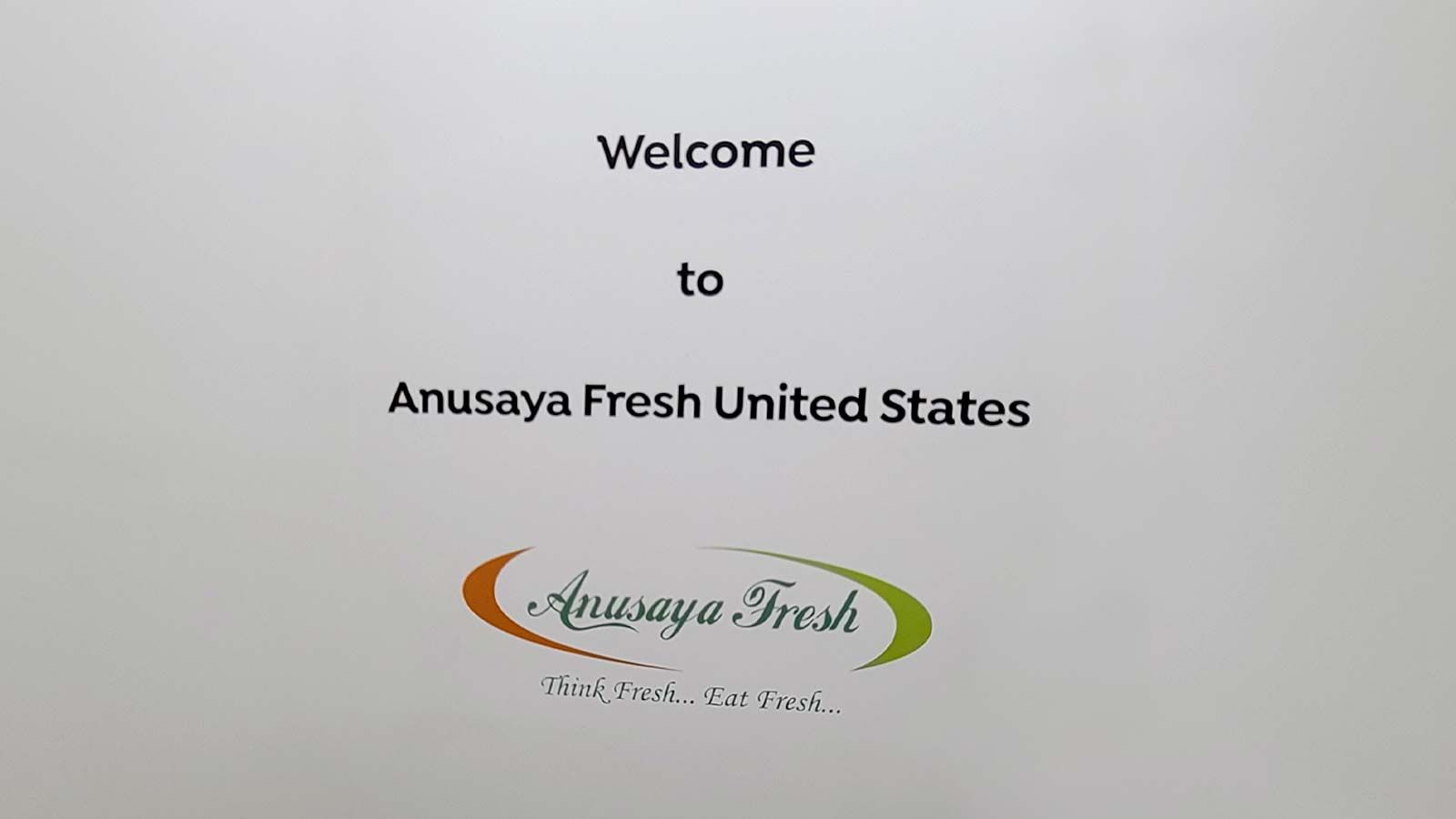 Anusaya Fresh custom decal adhered to the interior wall