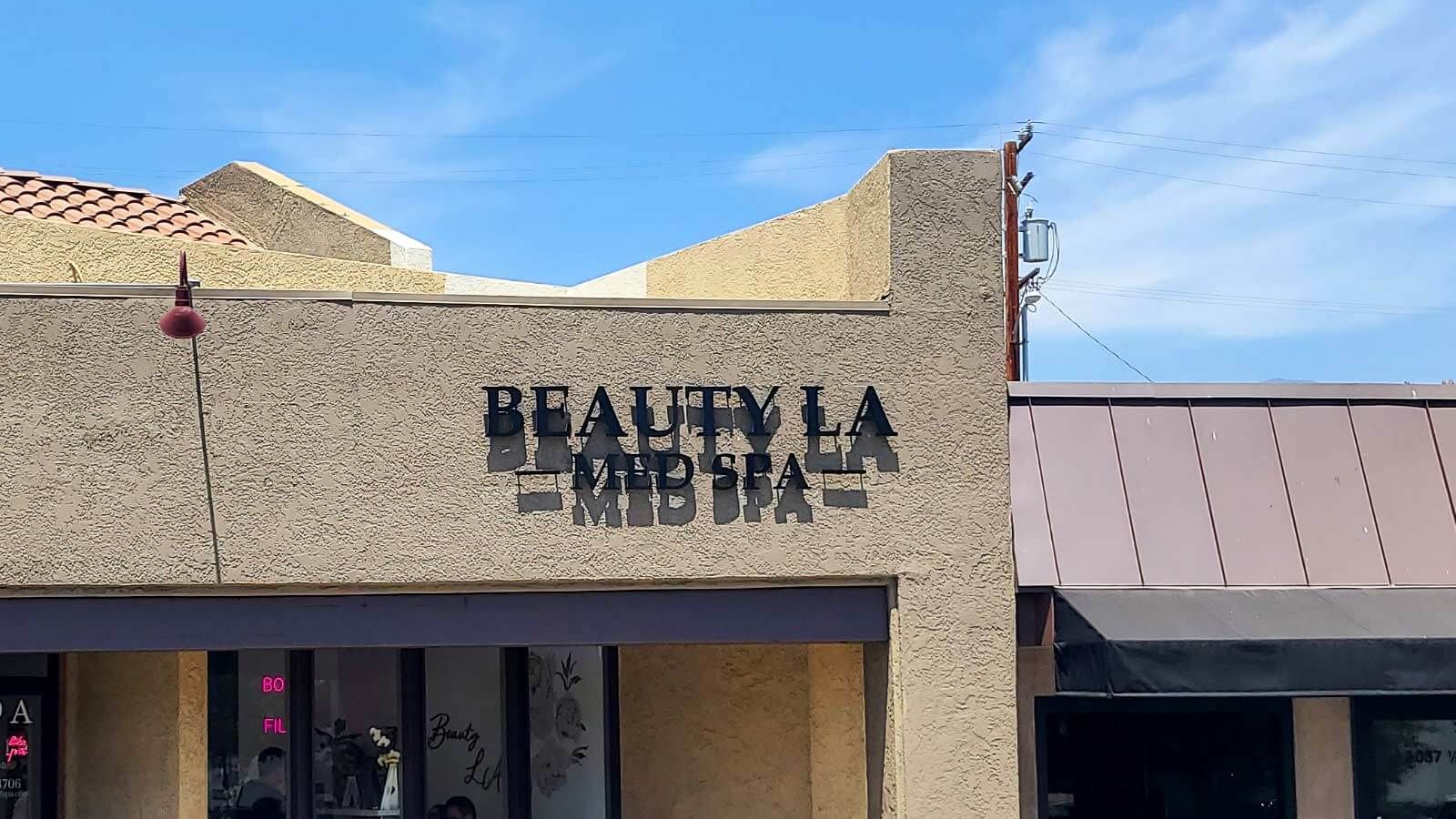 Beauty LA Med Spa 3D PVC letters for branding