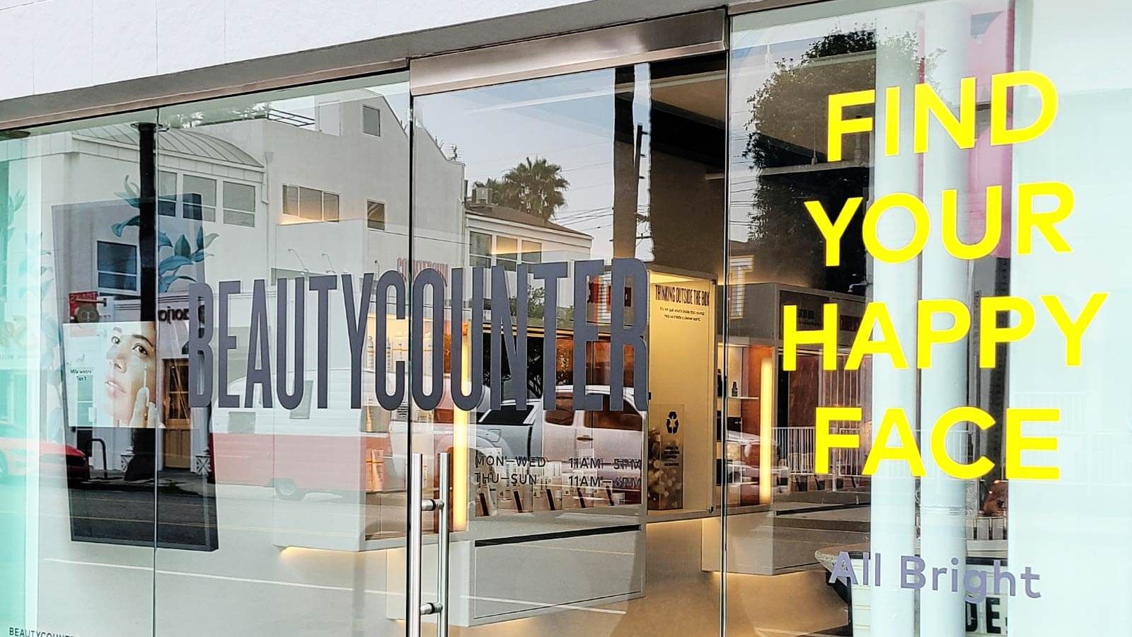 BeautyCounter vinyl window lettering