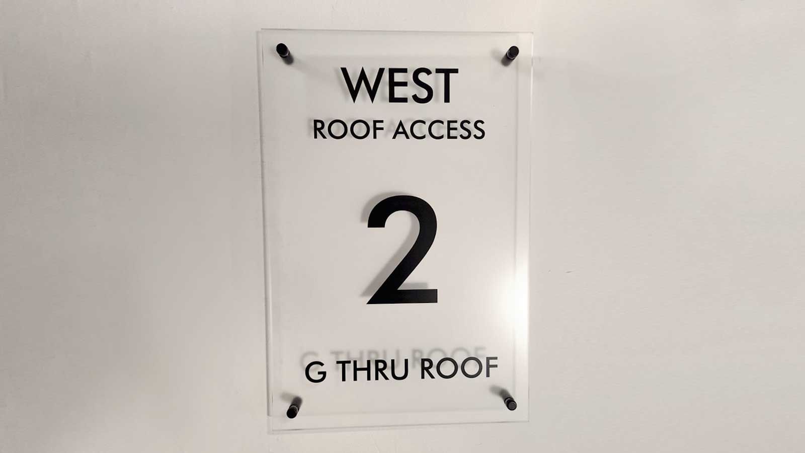 Lobby plaque made of acrylic