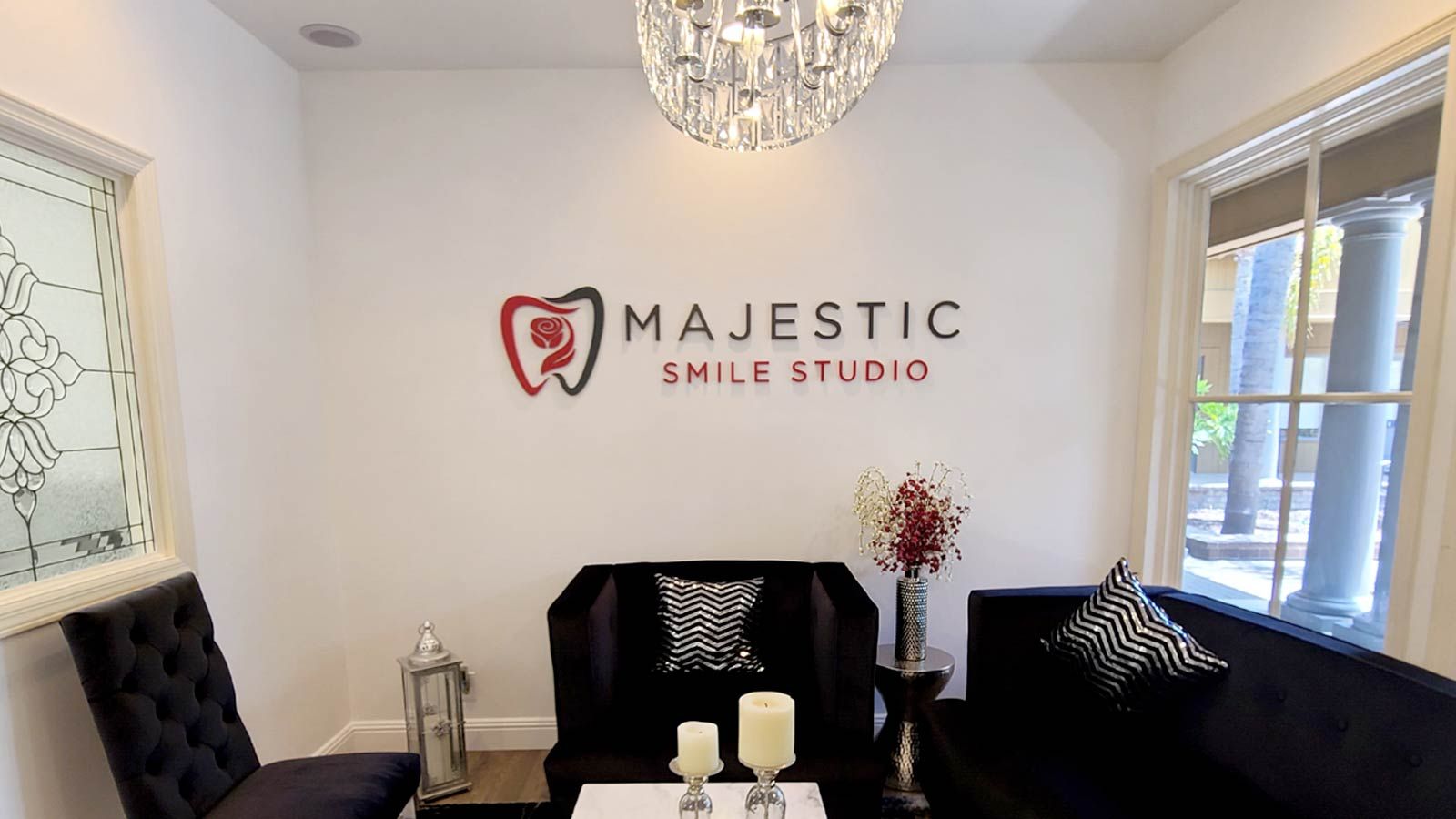 Majestic Smile Studio 3D logo lobby sign