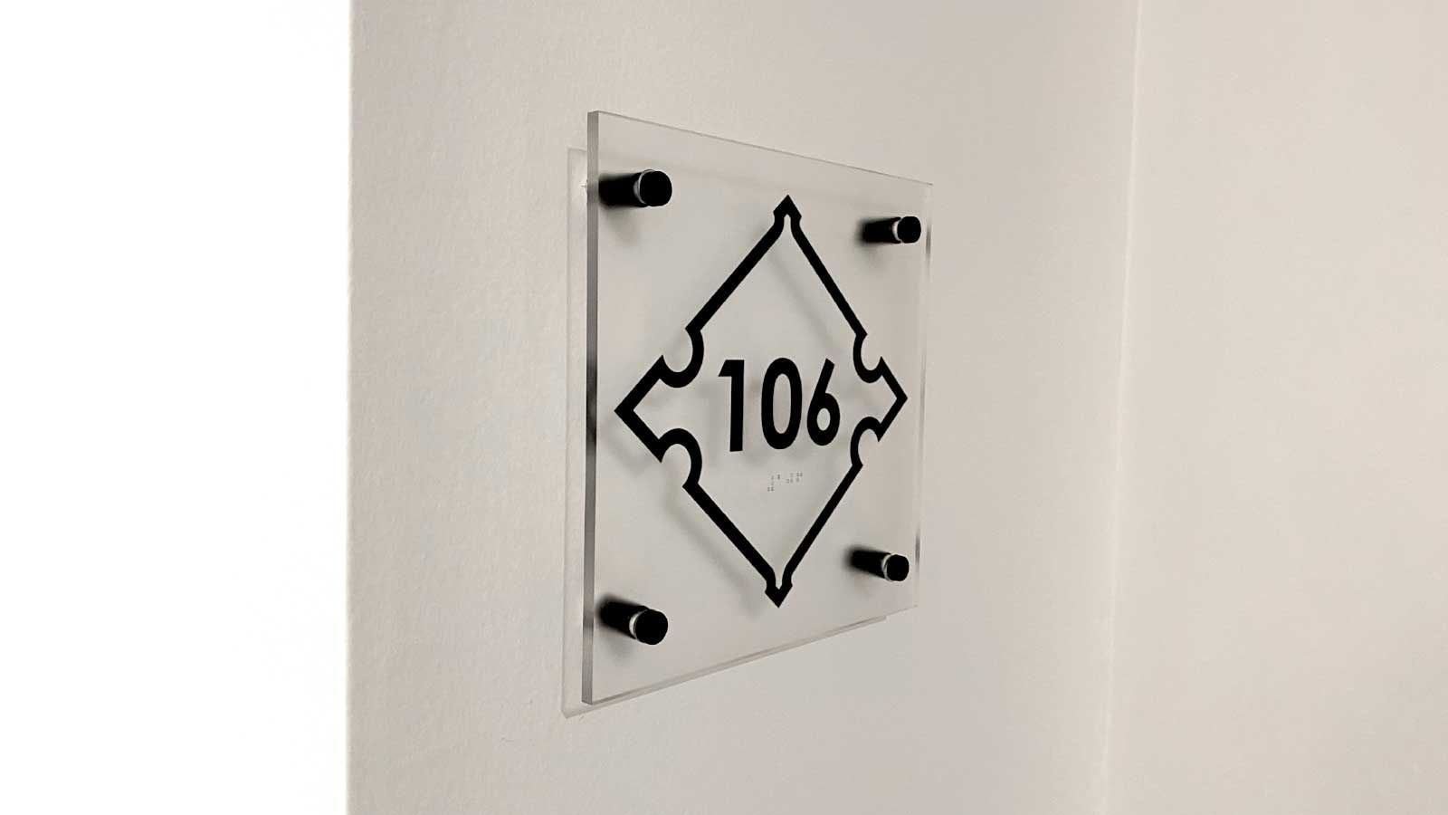 Office sign made of acrylic