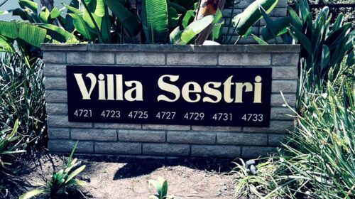 Villa Sestri architectural monument sign