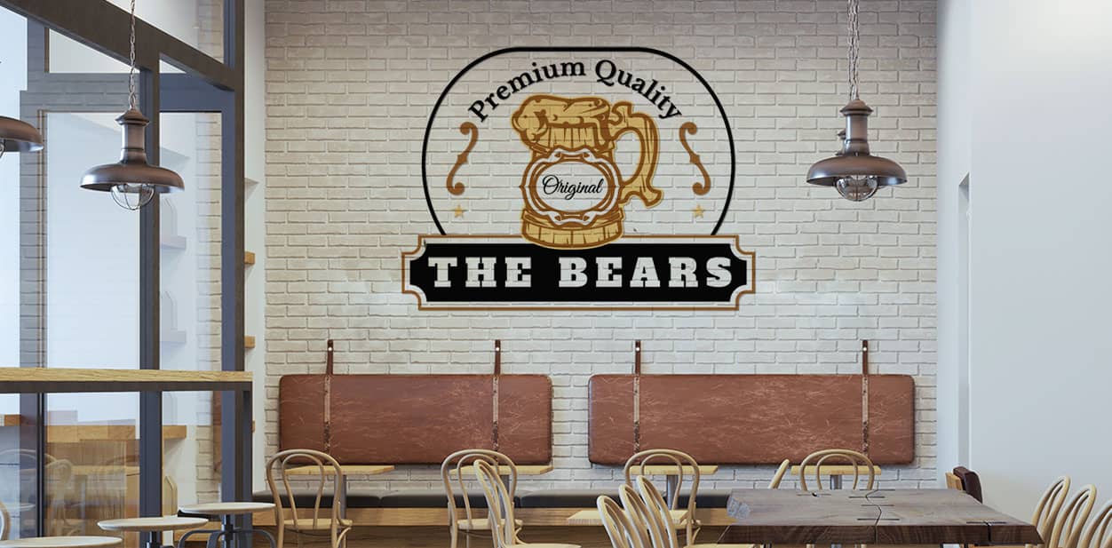 The Bears brewery branding visuals in a classical style