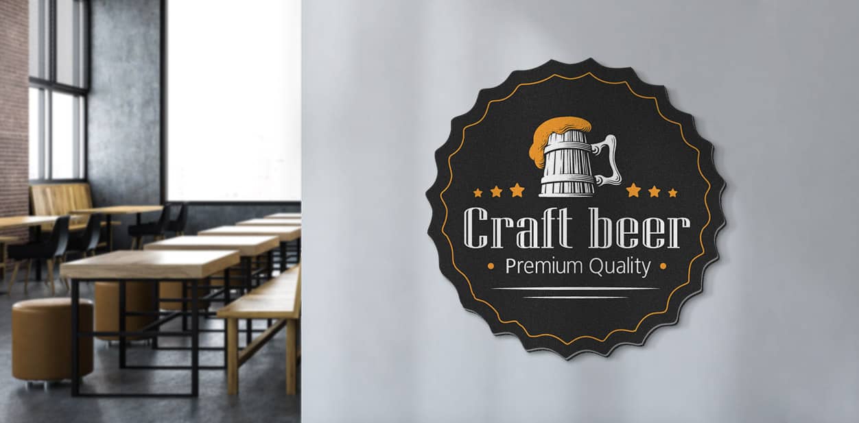 Craft Beer brewery branding asset in a minimalistic style