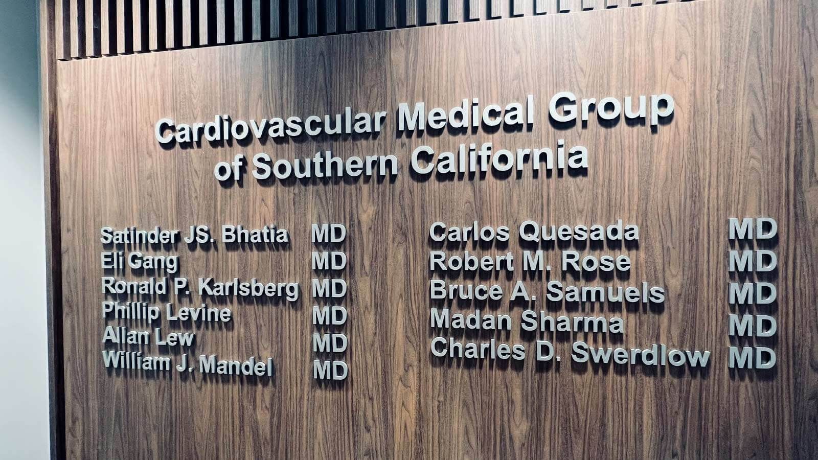 Cardiovascular Medical Group acrylic letters