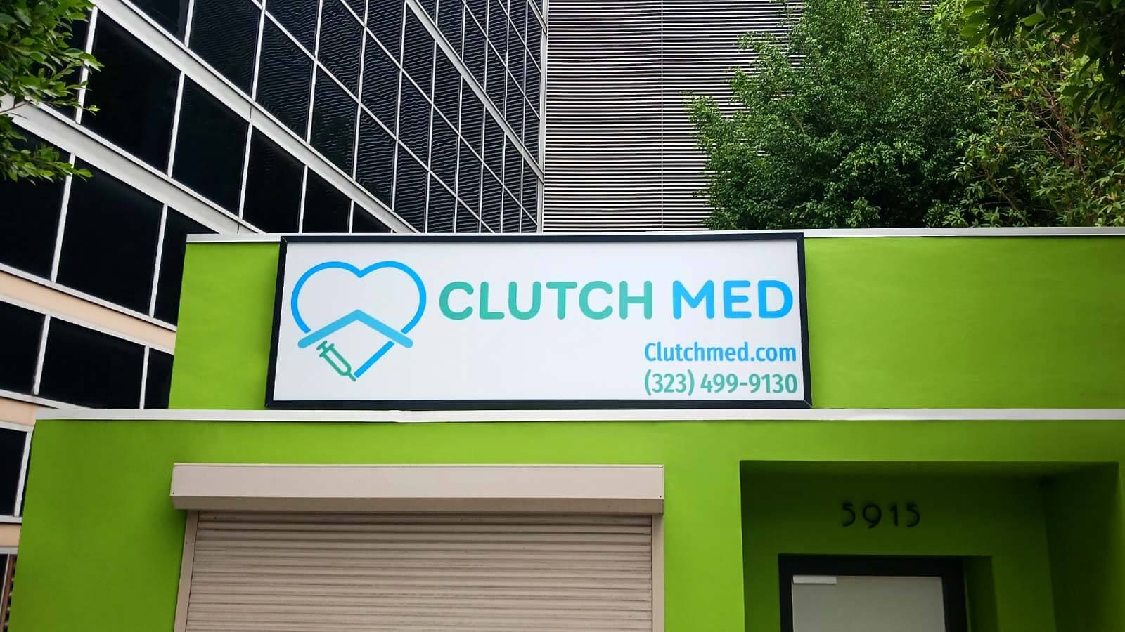 Clutch Med outdoor light box sign