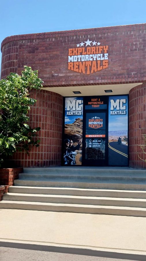 Explorify Motorcycle Rentals custom outdoor signs