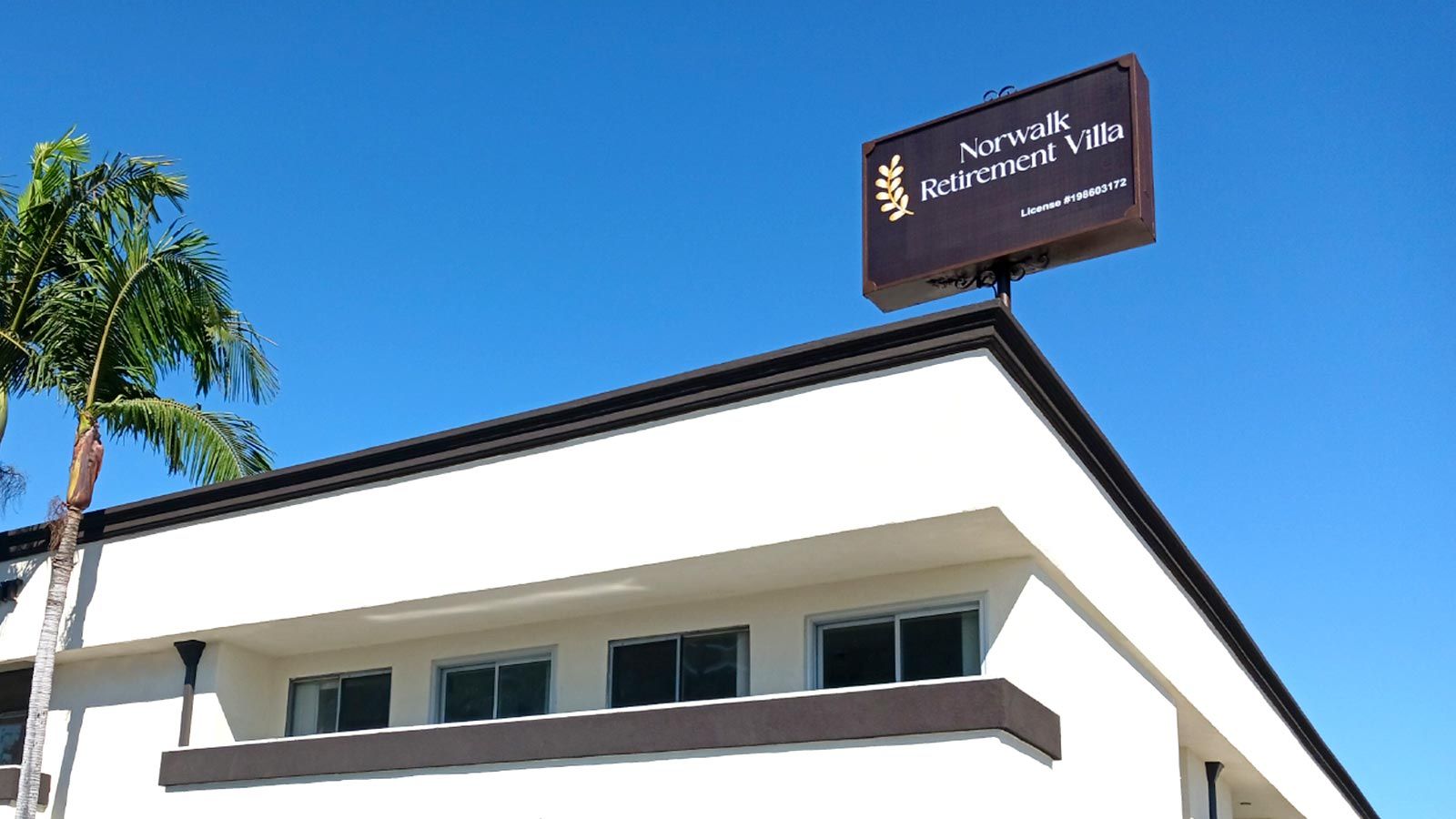 Norwalk Retirement Villa high rise sign