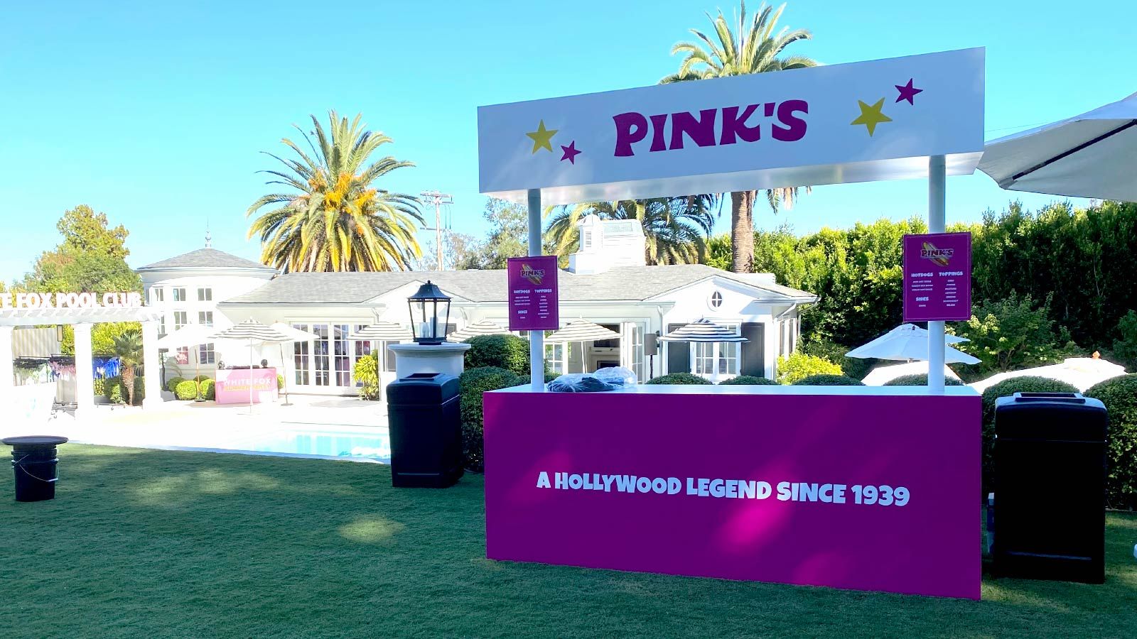 Pink's custom display placed outdoors