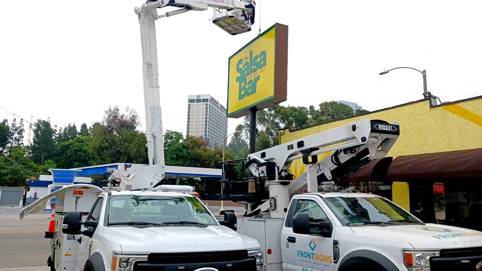 The Salsa Bar pylon sign face replacement