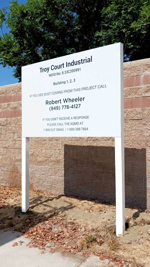 Troy Court Industrial yard sign