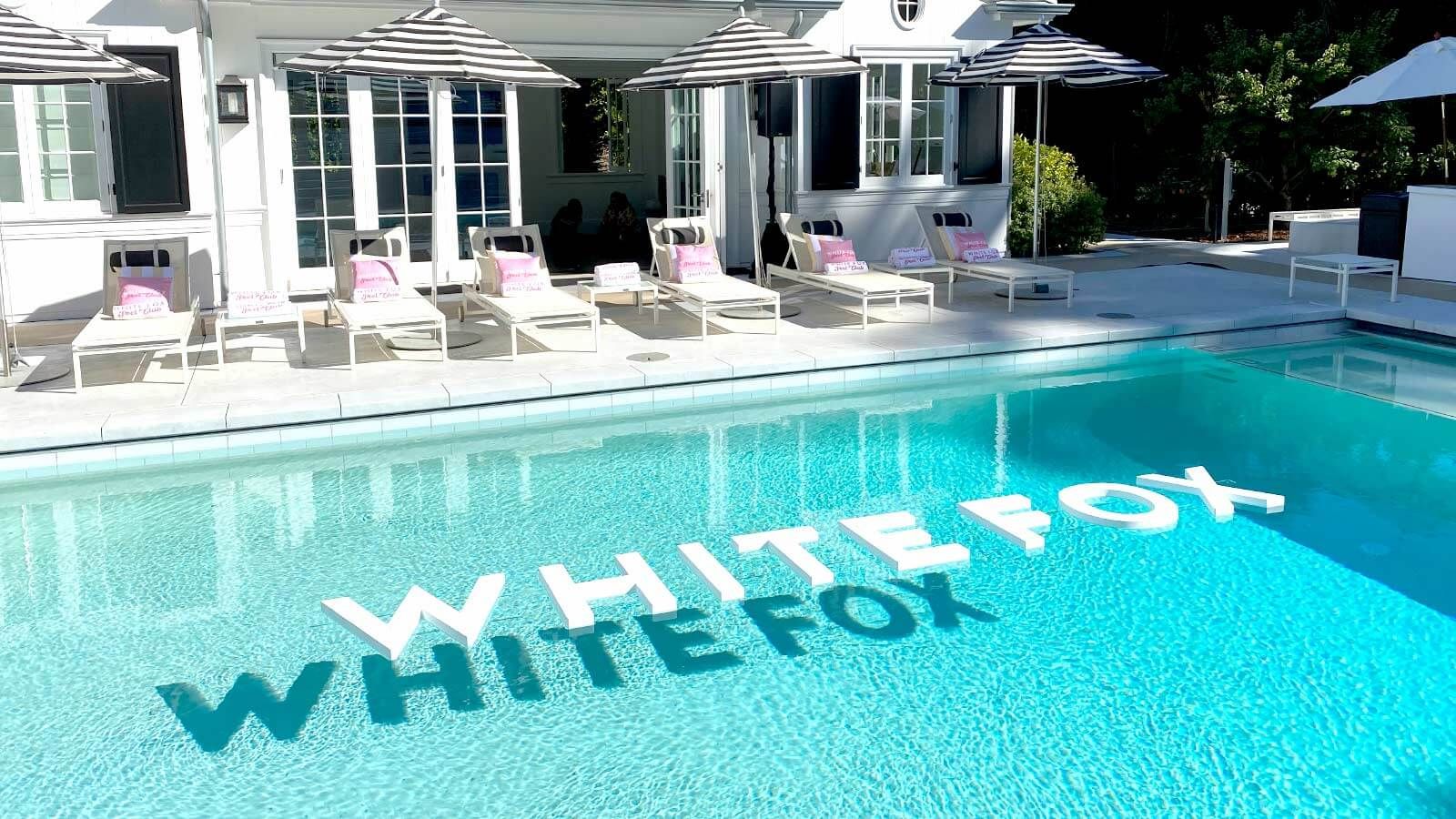 White Fox outdoor sign for pool decoration