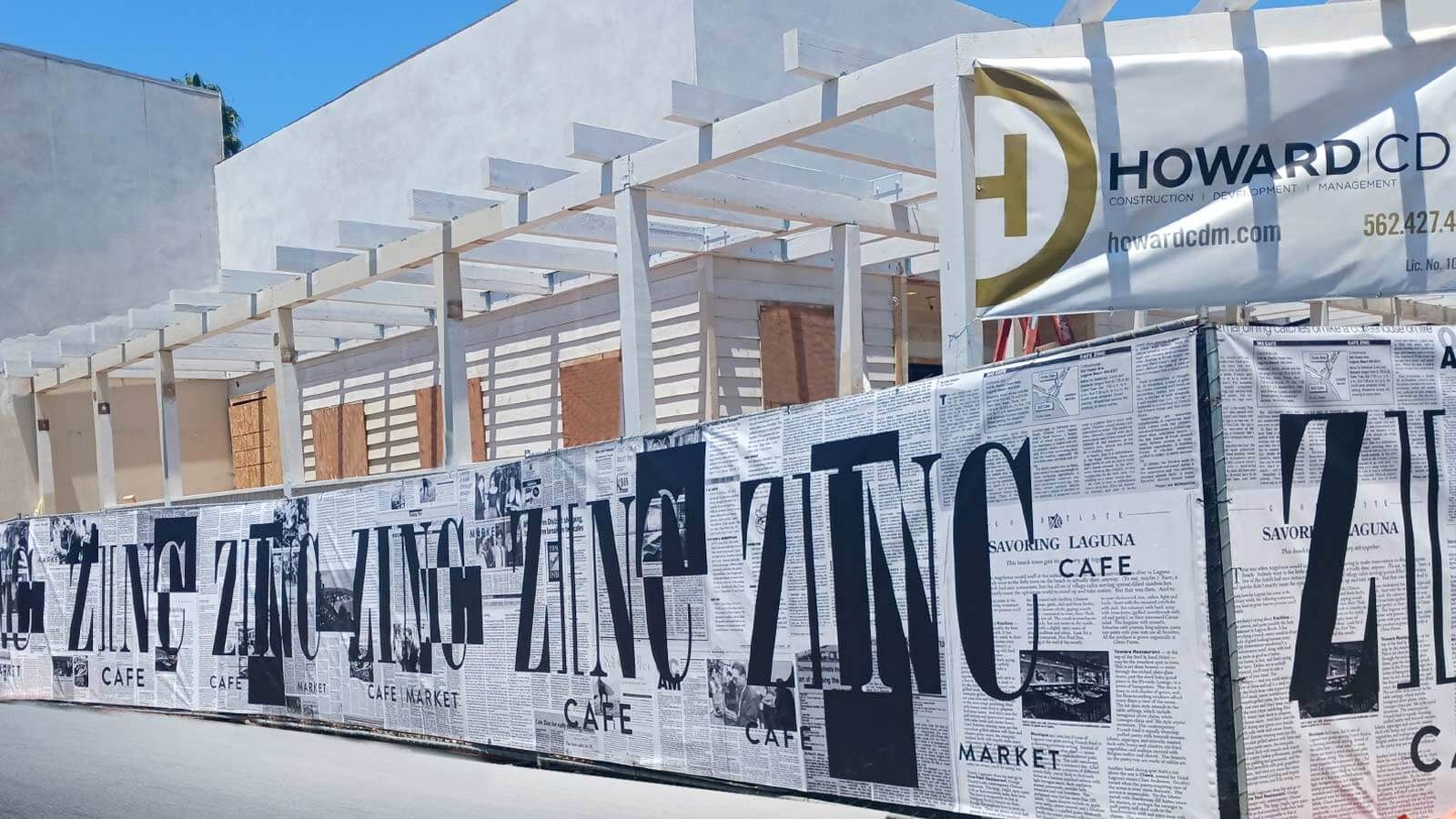 Zinc Cafe vinyl outdoor sign
