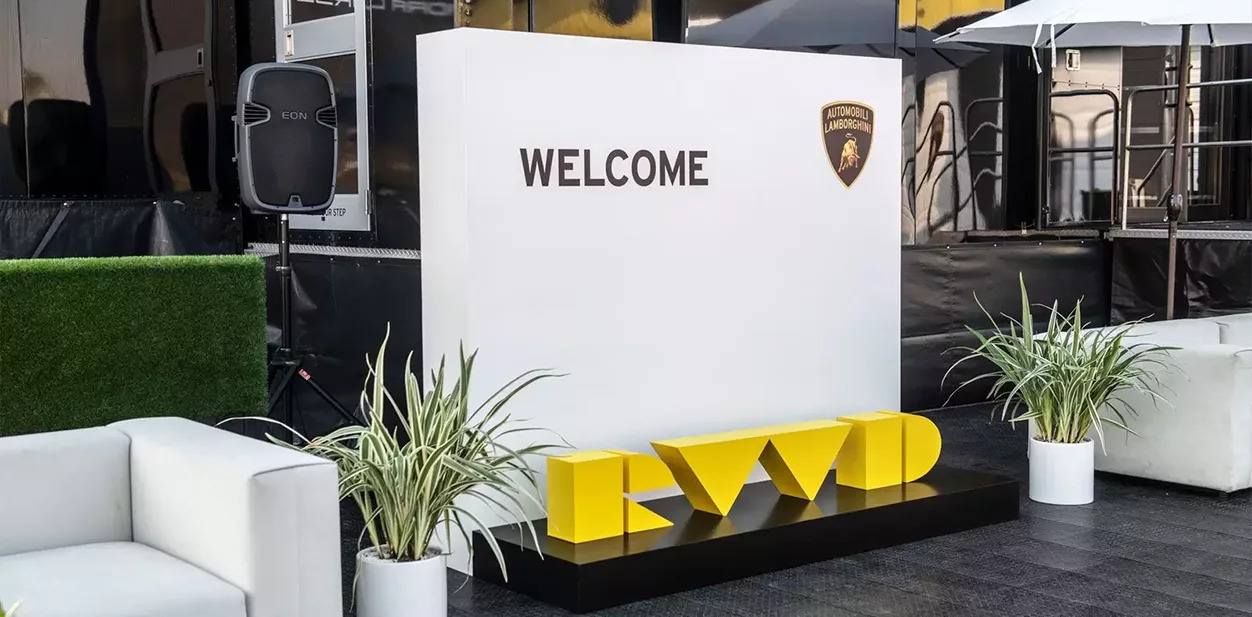 Modern office branding dimensional solutions in white and yellow