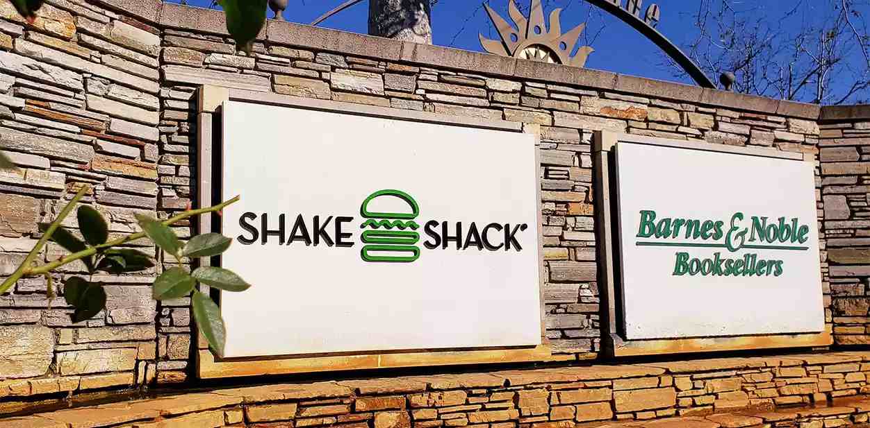 Shake Shack storefront branding logo and brand name displays