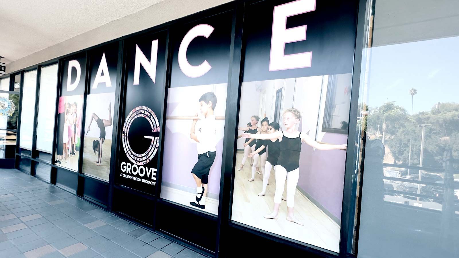 GROOVE at creation station studio city full window decals