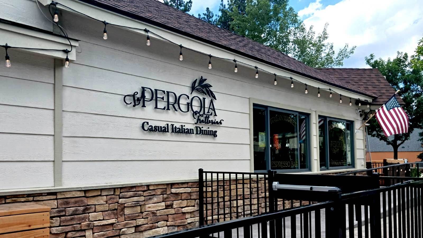 La Pergola Trattoria 3D sign for exterior branding