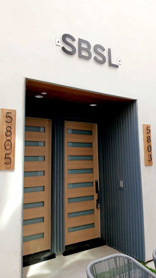 SBSL 3D letters mounted on the building facade