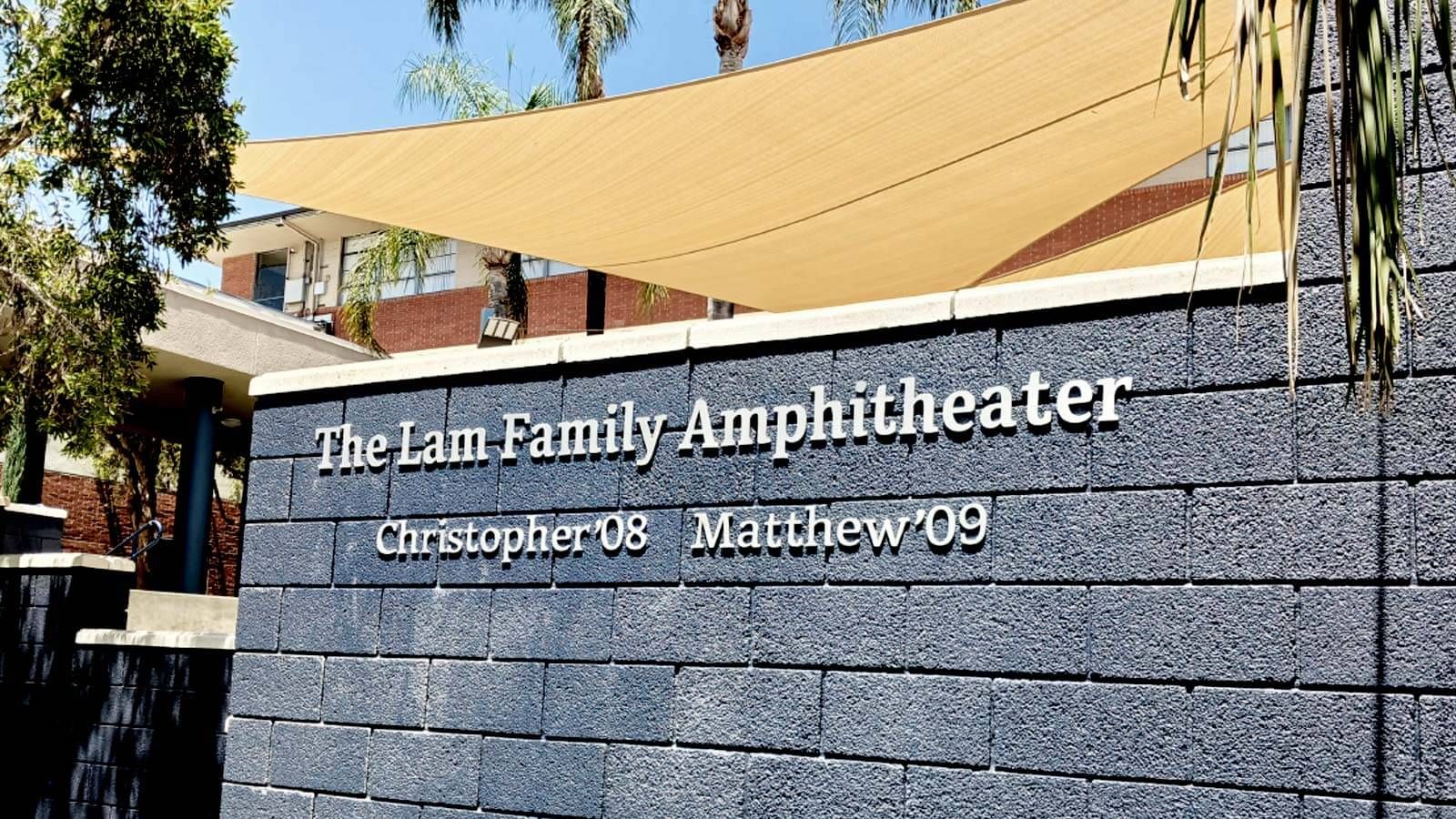 The Lam Family Amphitheater outdoor signs