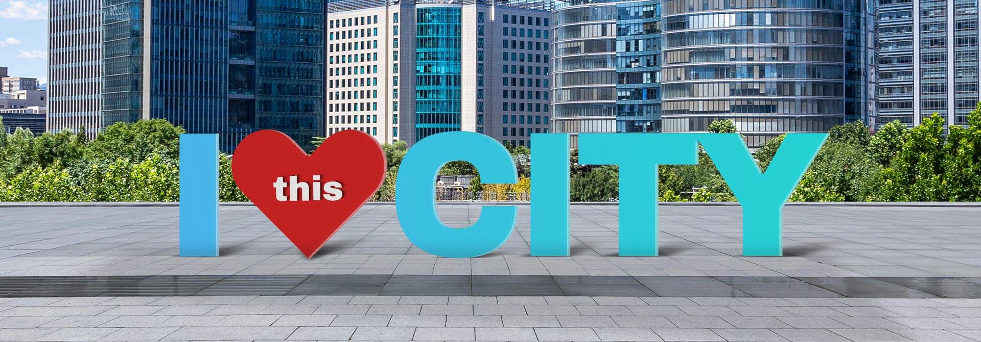 I love this city branding example with free-standing letters