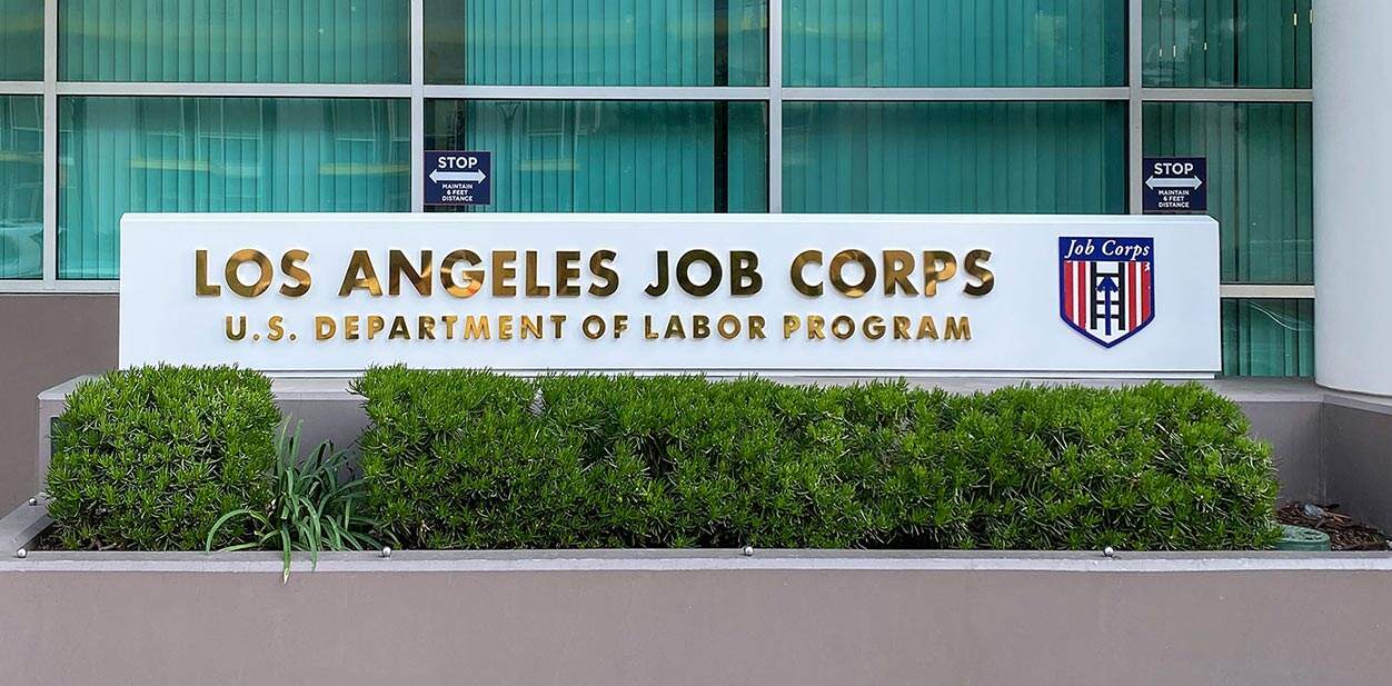 los angeles job corps city branding large display with the logo