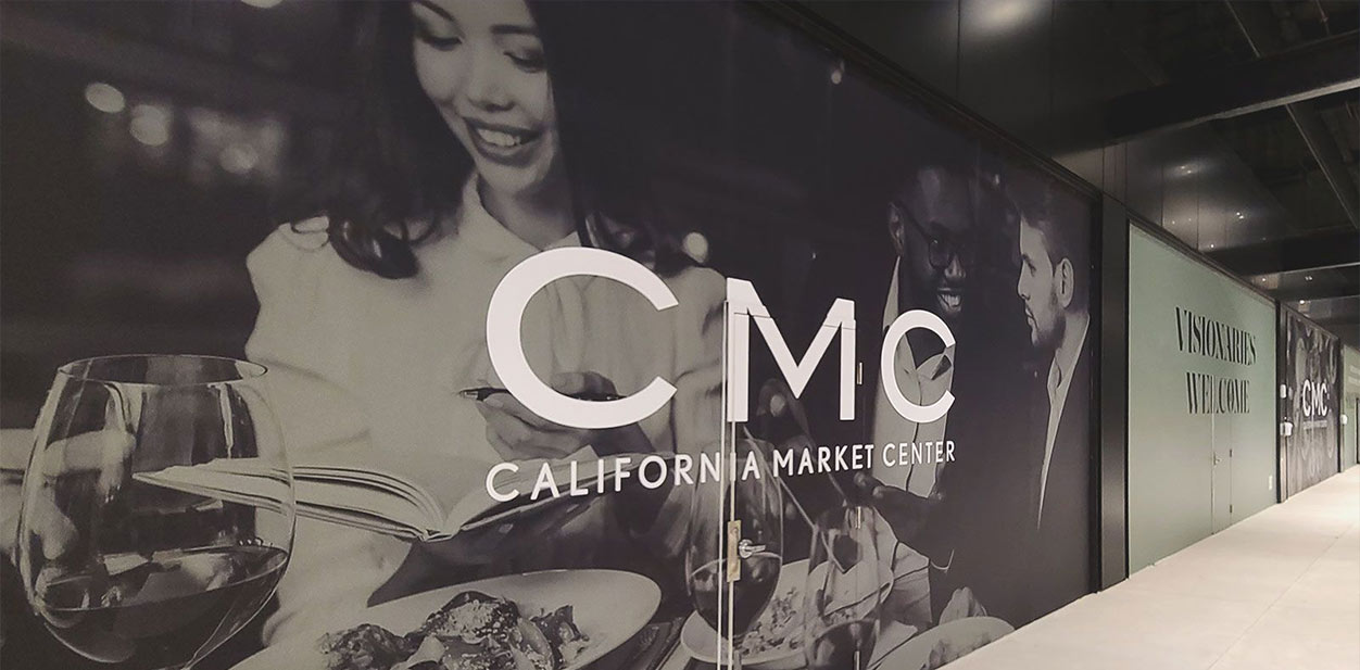 California Market Center place branding with wall imagery