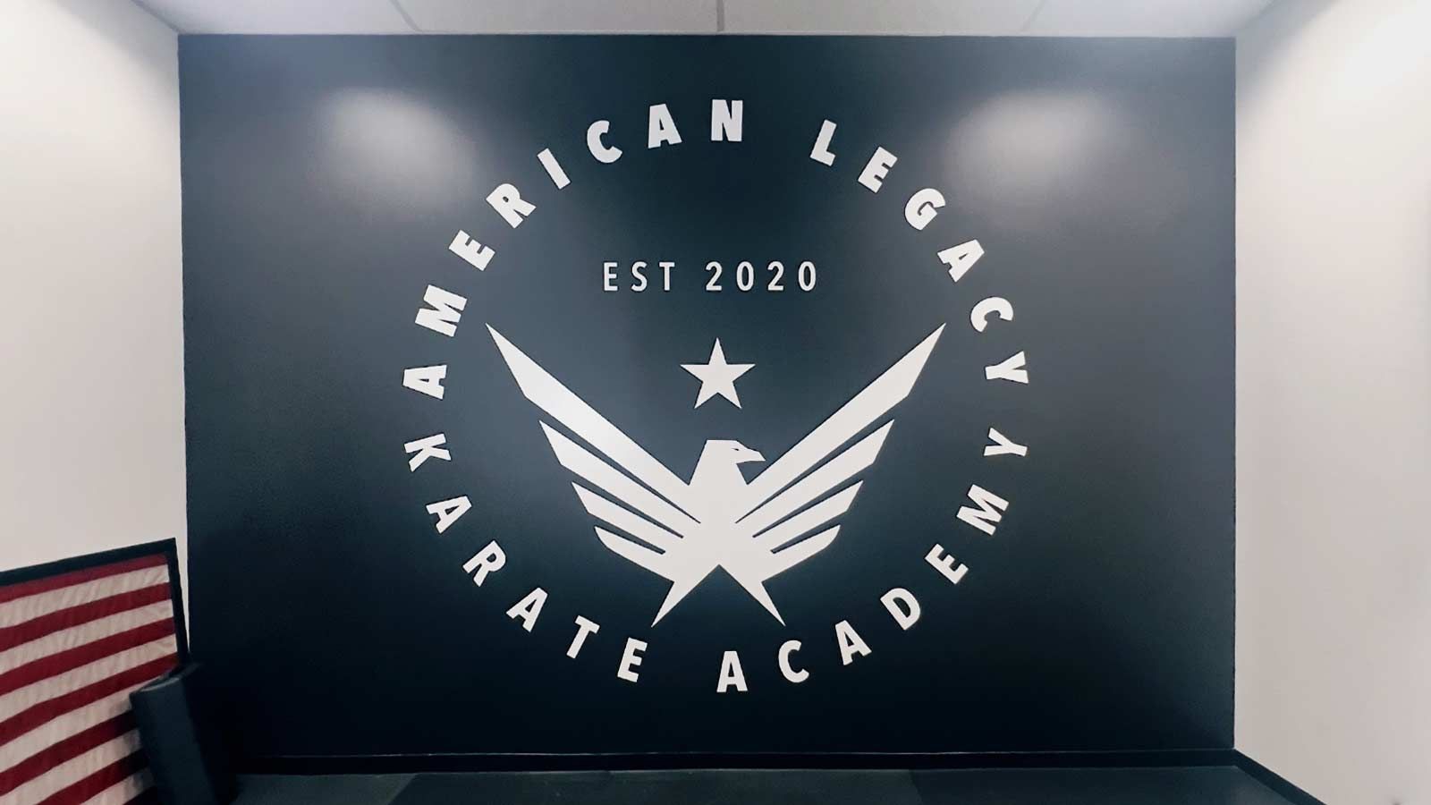 American Legacy Karate Academy wall decal for branding