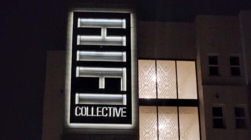 HiFi Collective building sign for exterior branding
